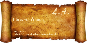 Lénárd Álmos névjegykártya